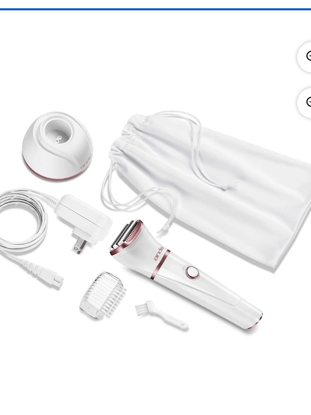 Women’s Lithium Ion Electric Wet/Dry Shaver Six Piece Set - White/Gold